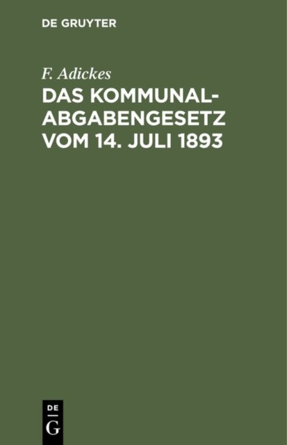 Kommunalabgabengesetz vom 14. Juli 1893