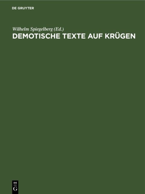 Demotische Texte Auf Krugen