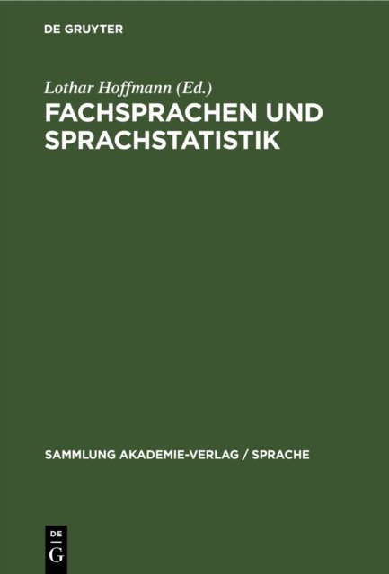 Fachsprachen Und Sprachstatistik