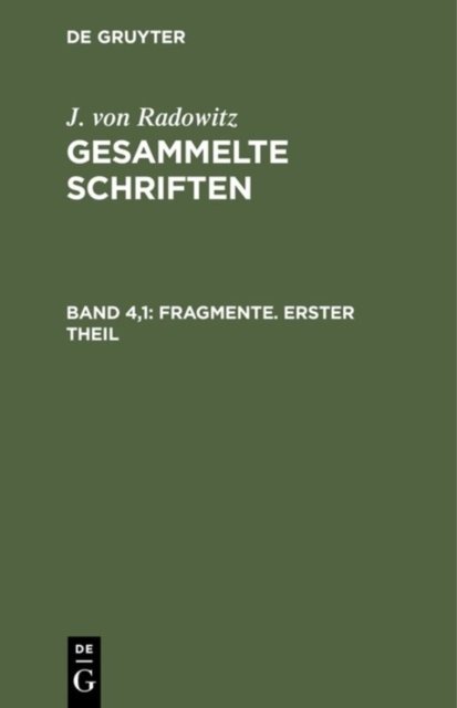Fragmente. Erster Theil