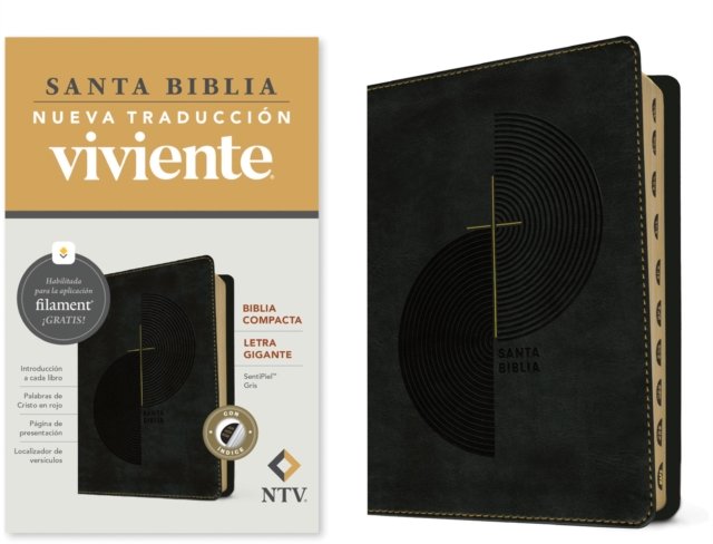 Biblia Compacta Ntv, Letra Gigante Con Filament (Sentipiel, Gris, ?ndice, Letra Roja)