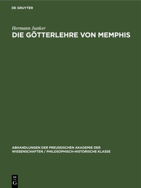 Die Gotterlehre Von Memphis
