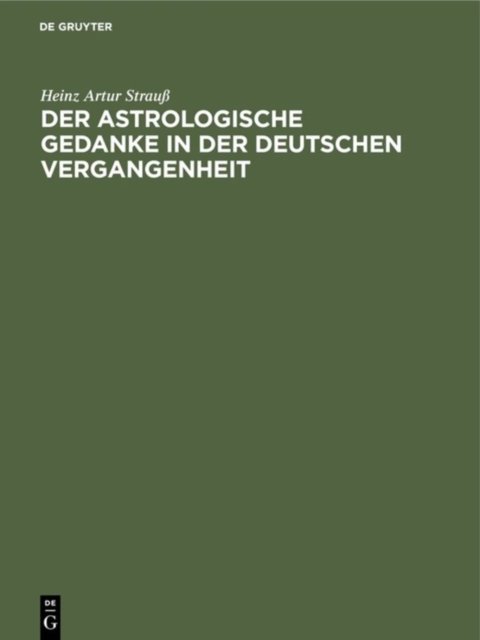 astrologische Gedanke in der deutschen Vergangenheit