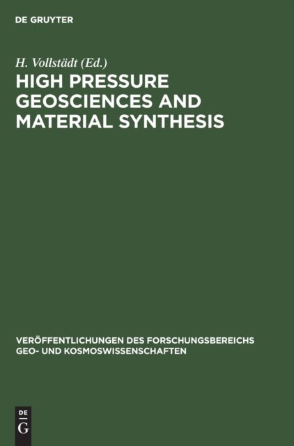 High Pressure Geosciences and Material Synthesis