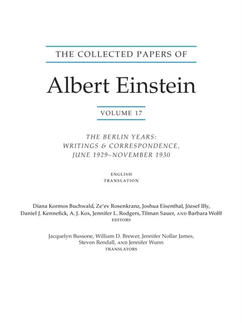 The Collected Papers of Albert Einstein, Volume 17 (Translation Supplement)