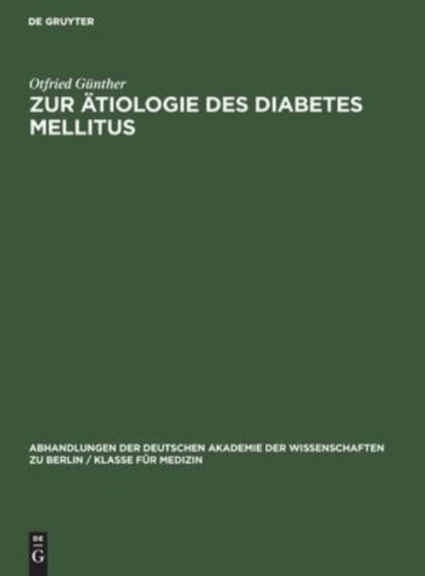 Zur Atiologie Des Diabetes Mellitus