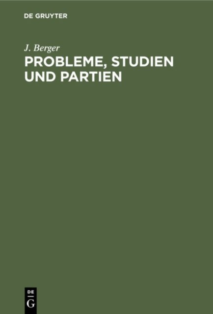 Probleme, Studien Und Partien