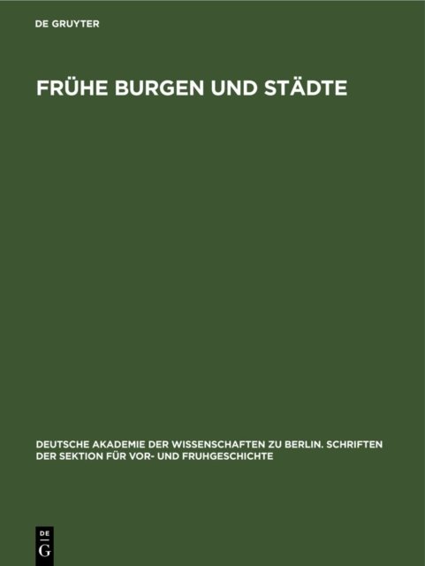 Fruhe Burgen Und Stadte