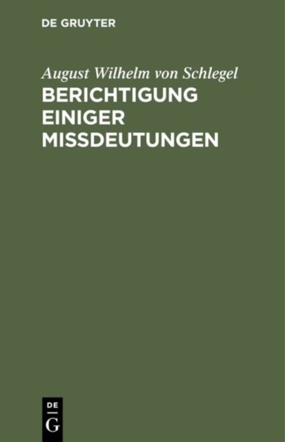 Berichtigung einiger Mißdeutungen