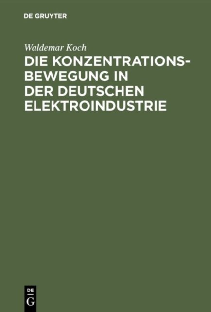 Konzentrationsbewegung in der deutschen Elektroindustrie