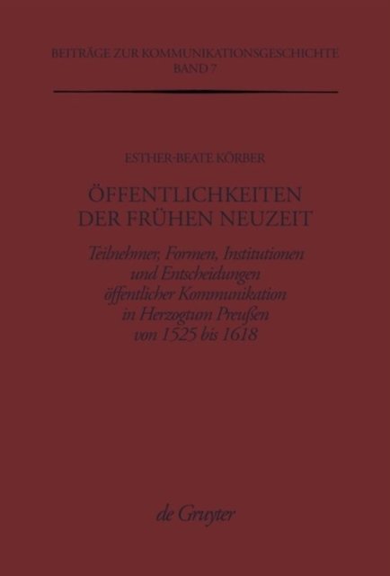 Offentlichkeiten der Fruhen Neuzeit