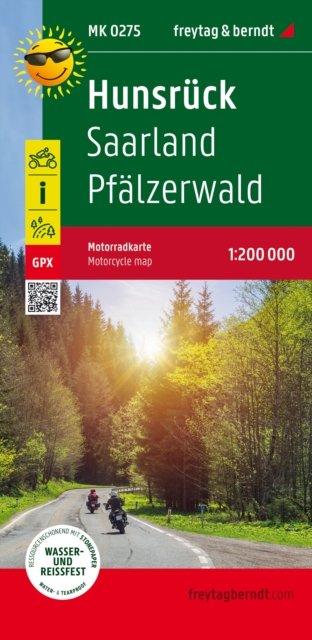 Hunsruck - Saarland - Pfalzerwald, MotorCycle map 1:200 000