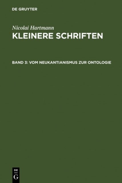 Vom Neukantianismus Zur Ontologie