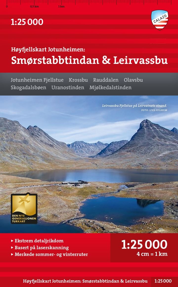 Jotunheimen: Smørstabbtindan & Leirvassbu - Høyfjellskart