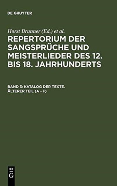 Katalog der Texte. Alterer Teil (A - F)