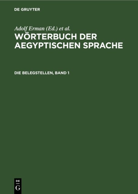 Die Belegstellen, Band 1