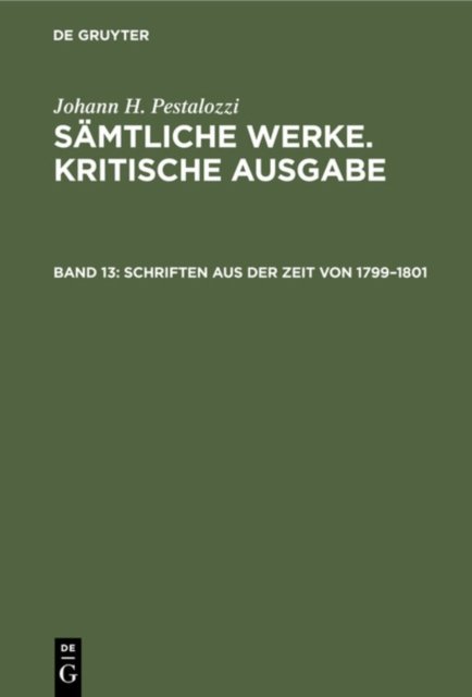 Schriften Aus Der Zeit Von 1799-1801