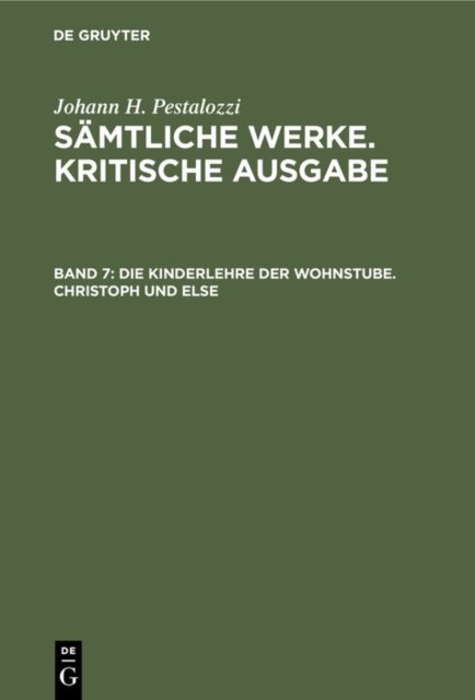 Die Kinderlehre Der Wohnstube. Christoph Und Else