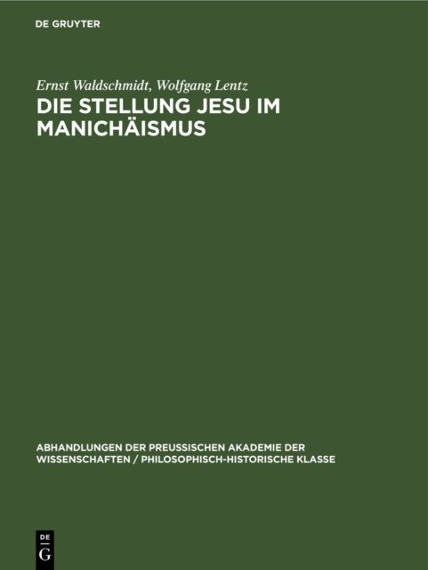 Die Stellung Jesu Im Manichaismus