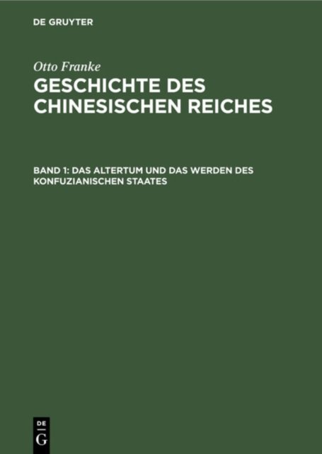 Altertum und das Werden des konfuzianischen Staates