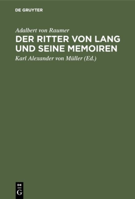 Ritter von Lang und seine Memoiren