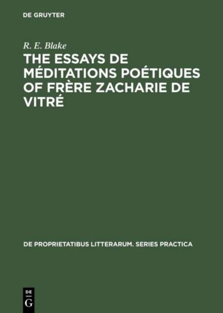 essays de méditations poétiques of frère Zacharie de Vitré