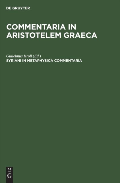 Syriani in Metaphysica Commentaria