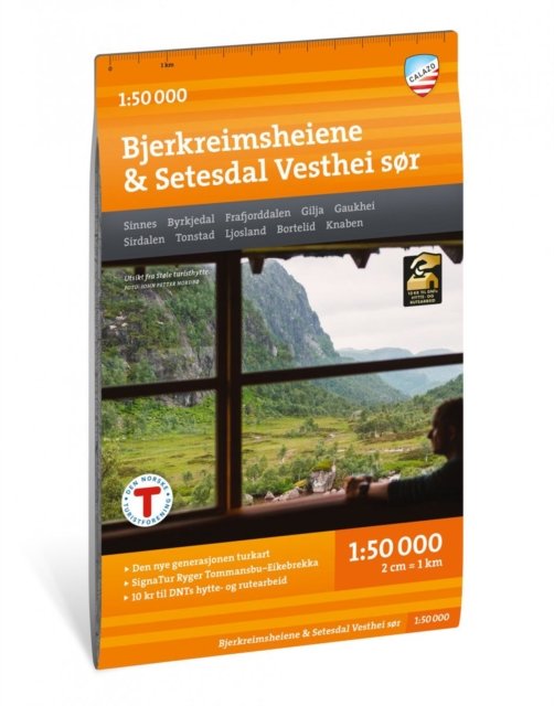 Bjerkreimsheiene & Setesdal Vesthei sor 1:50K