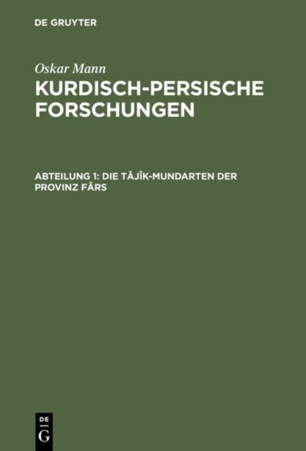 Die Tajik-Mundarten der Provinz Fars