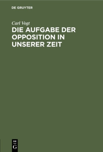 Die Aufgabe Der Opposition in Unserer Zeit