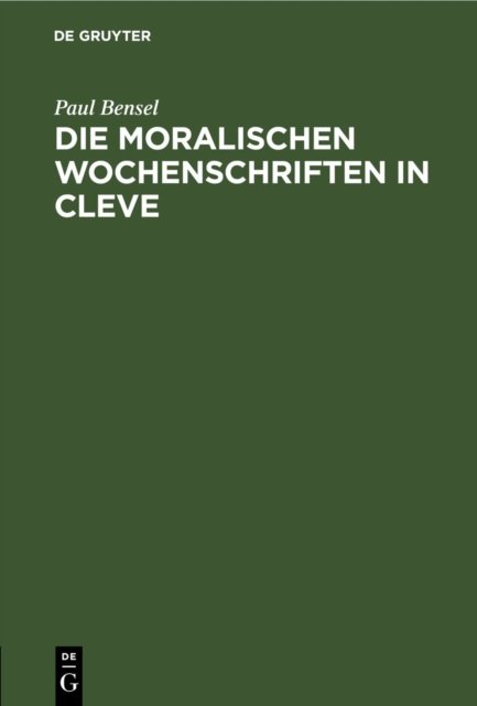 moralischen Wochenschriften in Cleve