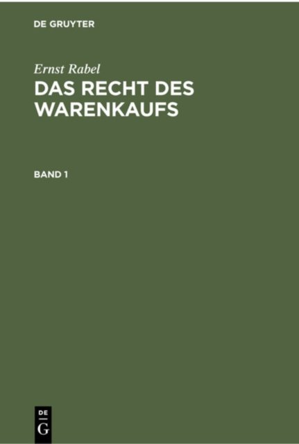 Recht des Warenkaufs. Band 1
