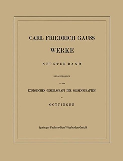 Carl Friedrich Gauss Werke