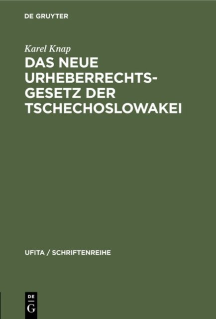 Das Neue Urheberrechtsgesetz Der Tschechoslowakei