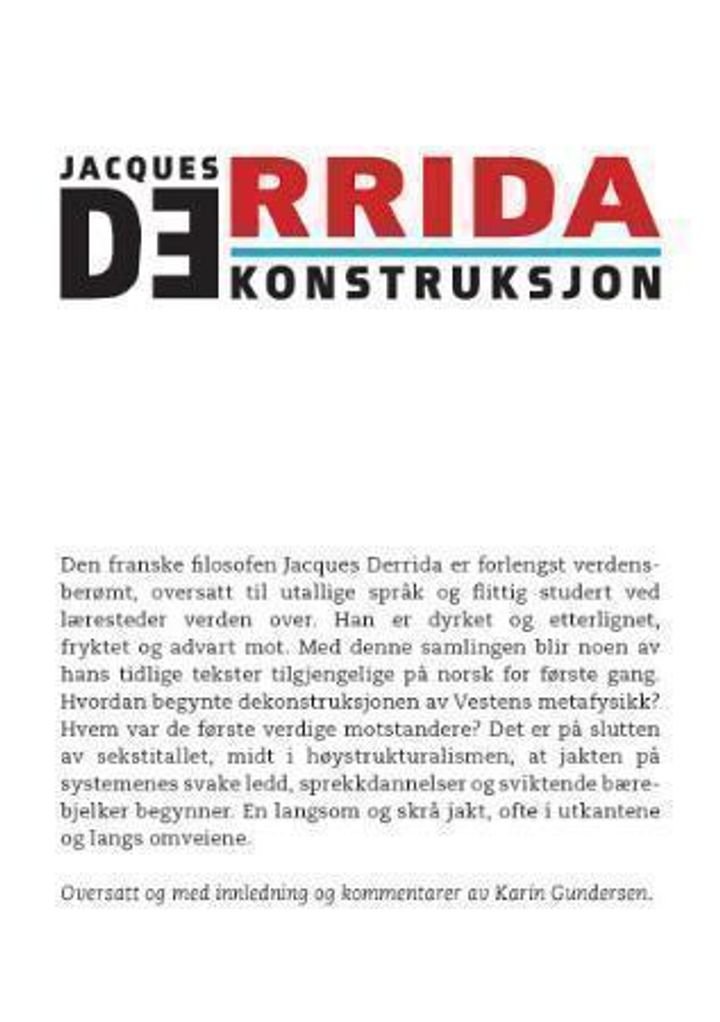 Dekonstruksjon - klassiske tekster i utvalg