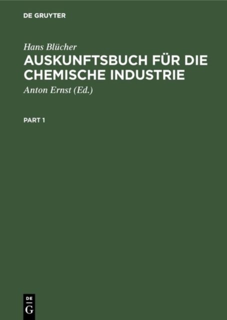 Auskunftsbuch Fur Die Chemische Industrie