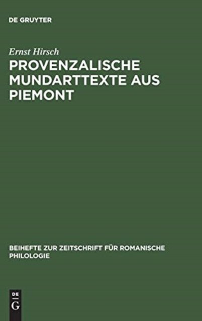 Provenzalische Mundarttexte Aus Piemont