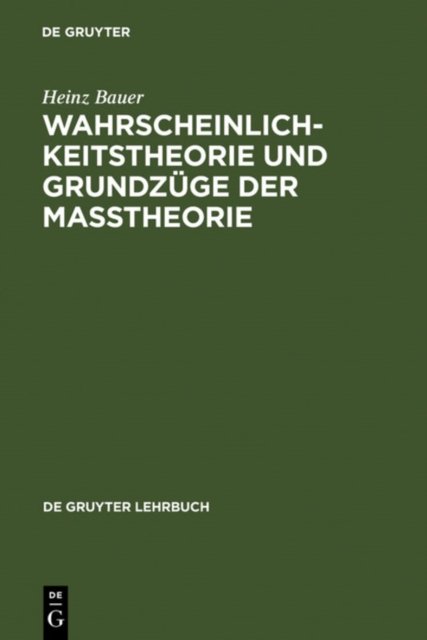 Wahrscheinlichkeitstheorie Und Grundzuge Der Maßtheorie
