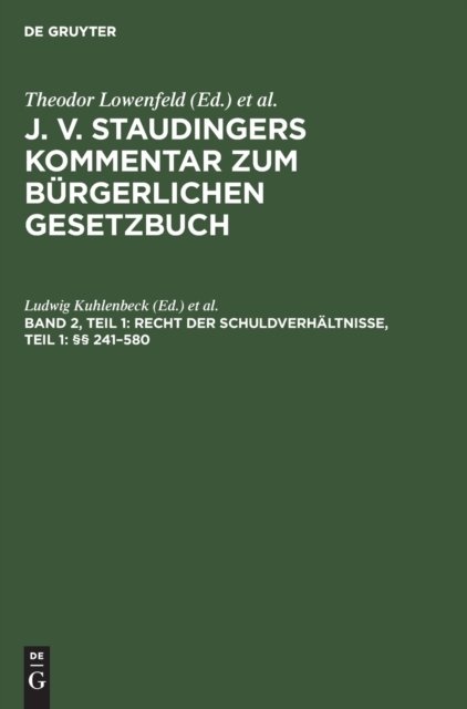 Recht Der Schuldverhaltnisse, Teil 1: §§ 241-580