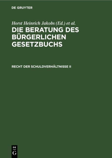 Recht der Schuldverhaltnisse II