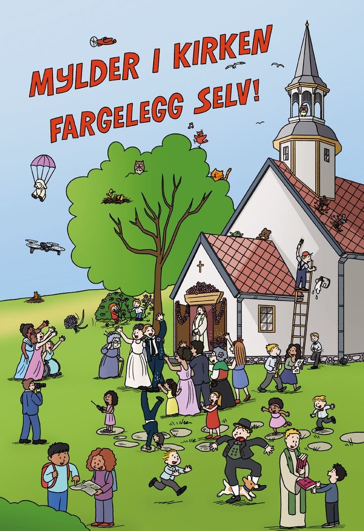 Mylder i kirken - fargelegg selv!