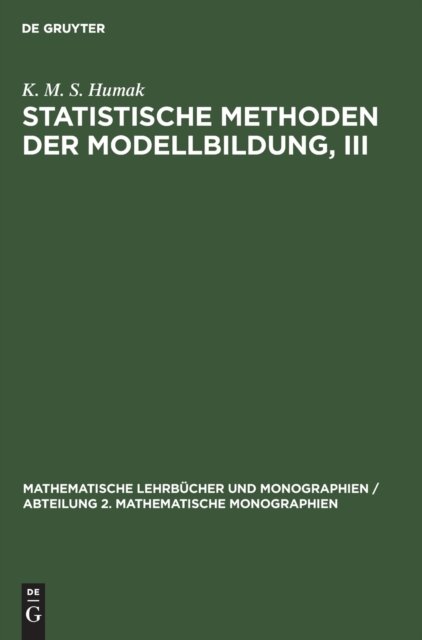 Statistische Methoden der Modellbildung, III
