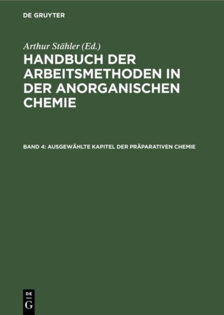 Ausgewahlte Kapitel Der Praparativen Chemie