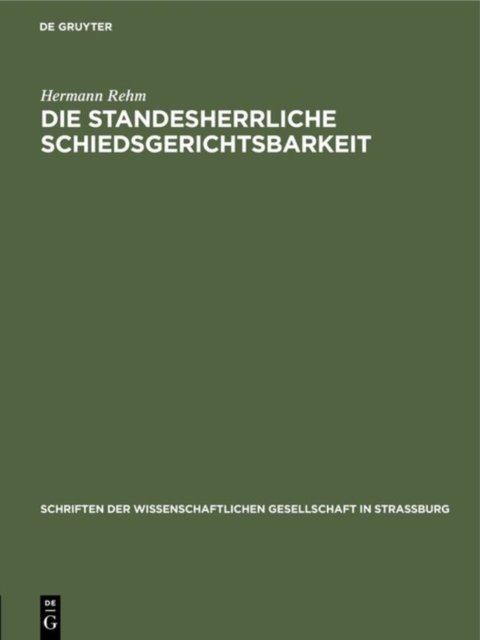 standesherrliche Schiedsgerichtsbarkeit