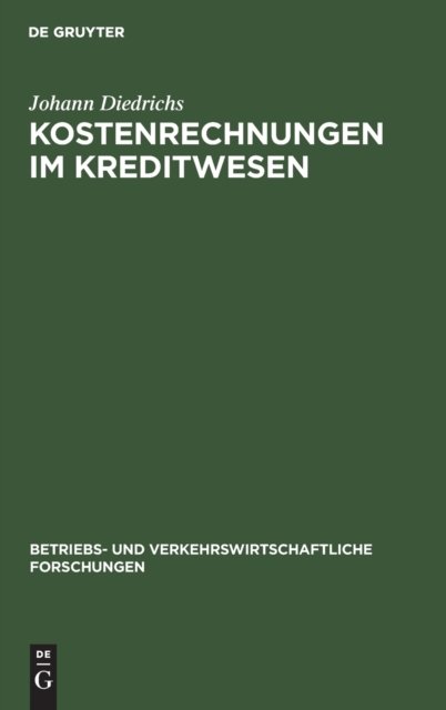 Kostenrechnungen Im Kreditwesen
