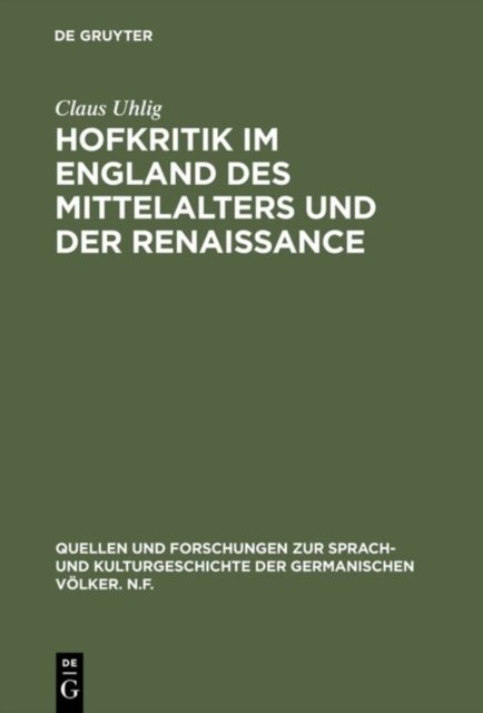 Hofkritik Im England Des Mittelalters Und Der Renaissance