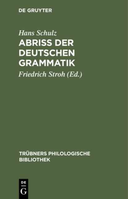 Abriss Der Deutschen Grammatik