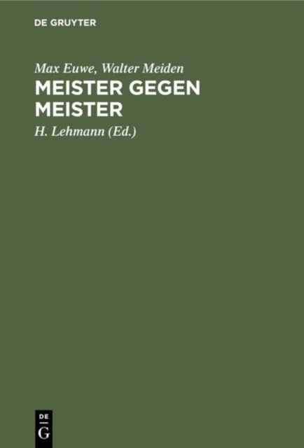 Meister Gegen Meister