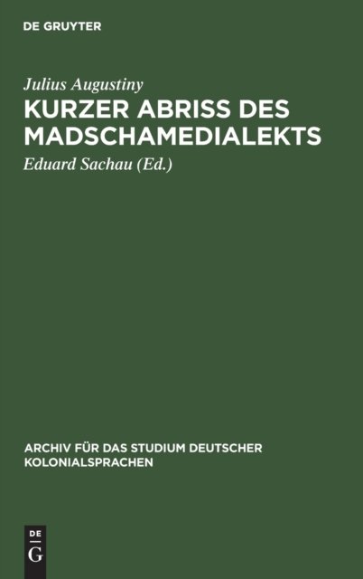 Kurzer Abriß Des Madschamedialekts