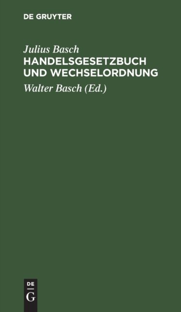 Handelsgesetzbuch Und Wechselordnung